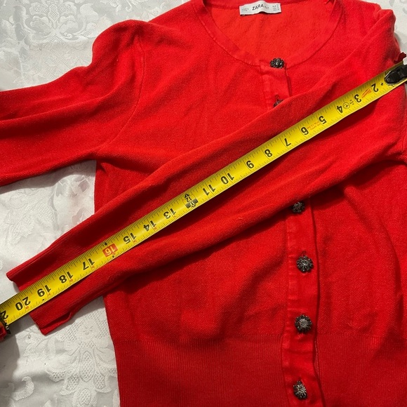 Zara Knits Women Cardigan Jewel Rhinestone Buttons Size Medium - Picture 8 of 9